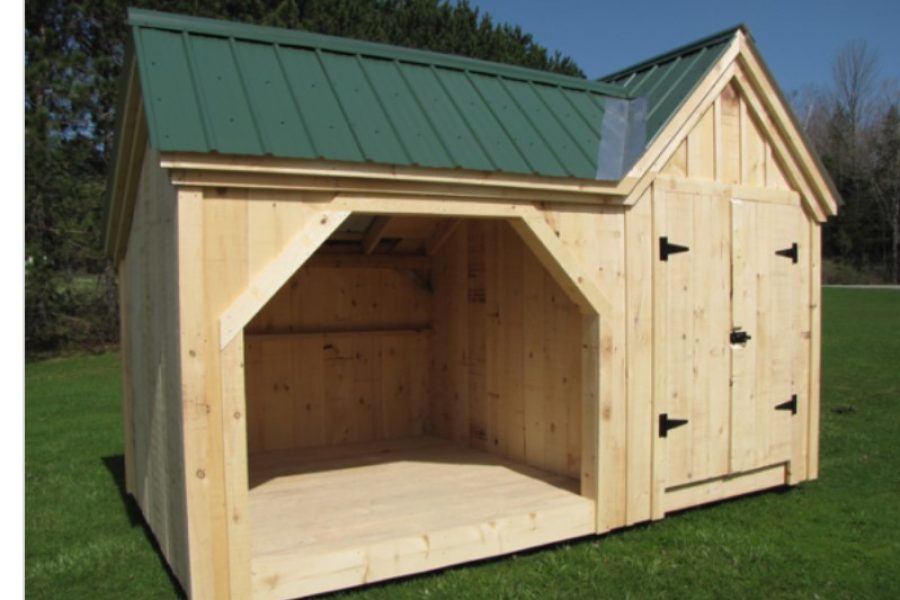 Storage Shed with Open Wood Storage