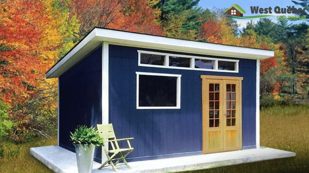Bunkie with Double Door and Leaning Roof