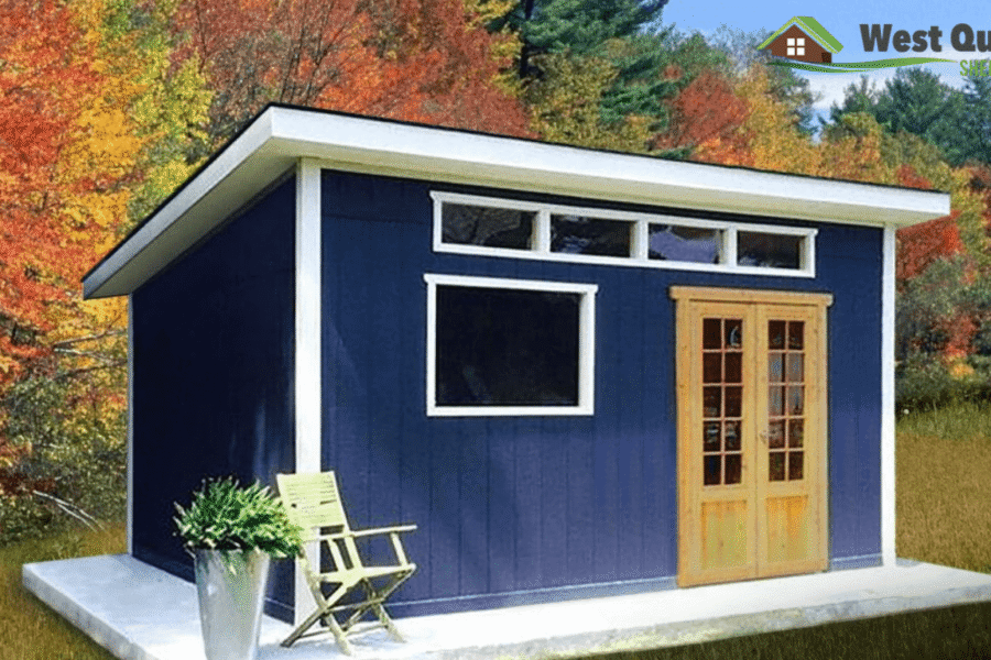 Bunkie with Double Door and Leaning Roof