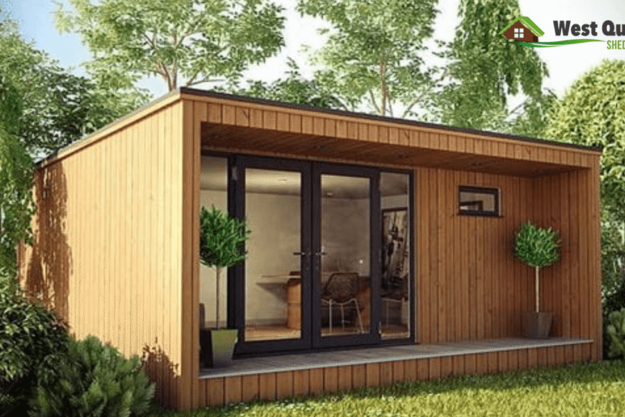 Cottage with Small Porch and Glass Double Doors