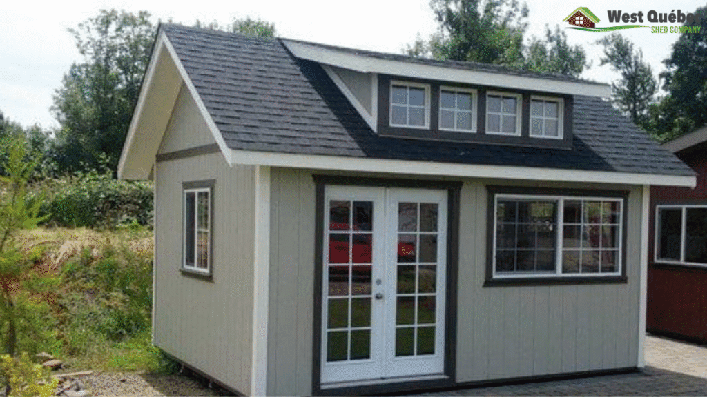 Bunkie with Double Door and Upper Windows