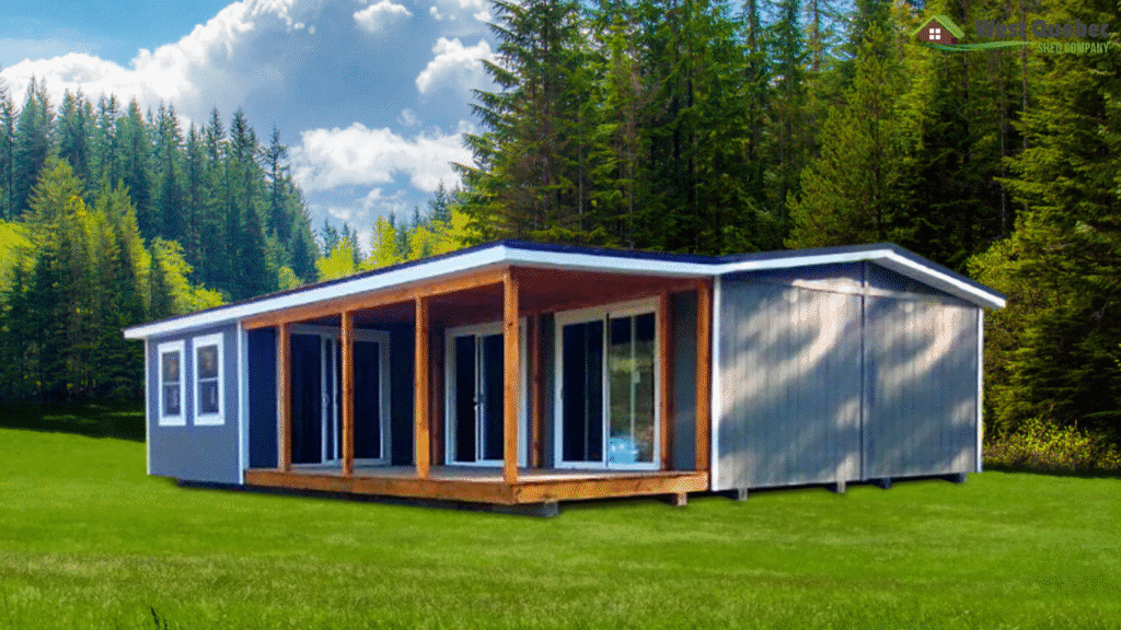 Cottage with Large Custom Porch and Sliding Doors