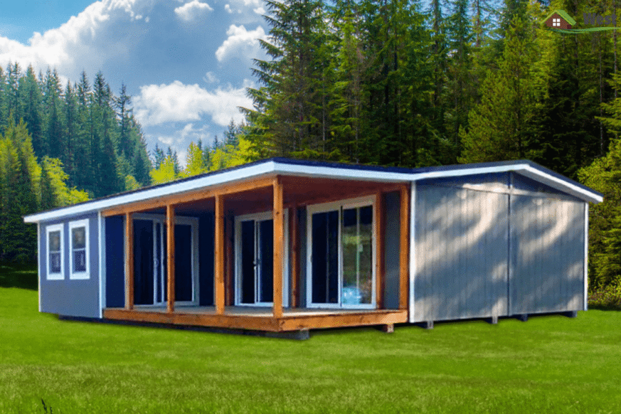 Cottage with Large Custom Porch and Sliding Doors